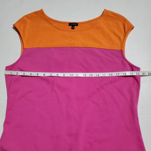 Talbots Colorblock Sheath Dress Size 16 Pink Orange Sleeveless Stretch Womens - Picture 5 of 8